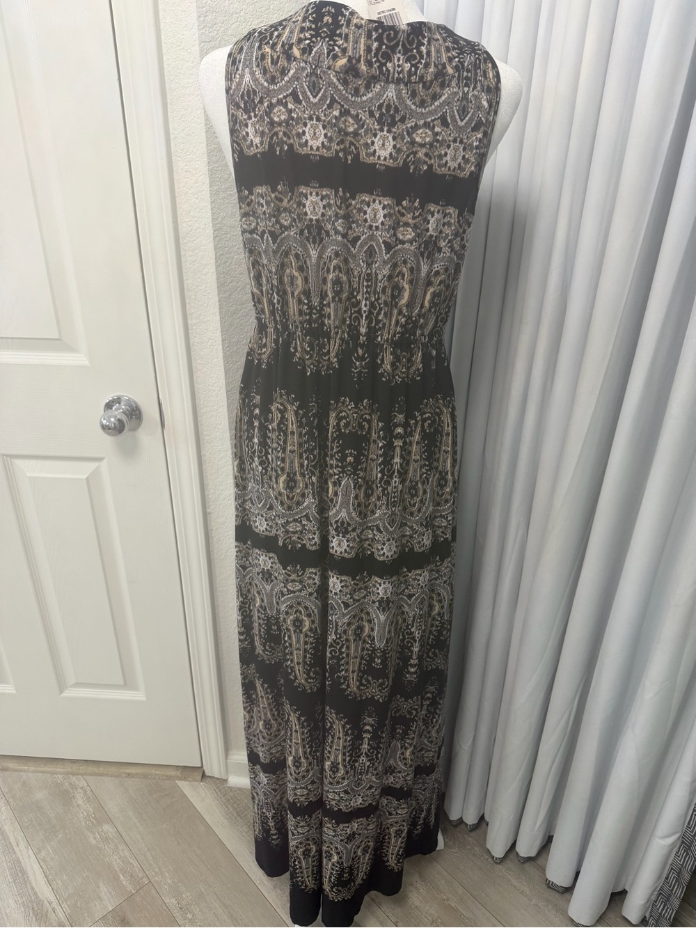 Style & Co. Boho Paisley Embellished Sleeveless Maxi Dress Black Size M NWT - Picture 3 of 4